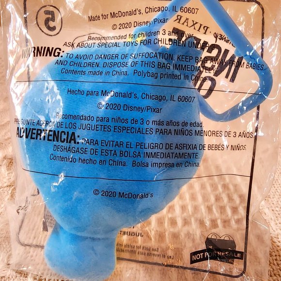 McDonalds 2020 Happy Meal Toy: Disney Pixar Inside Out JOY #5 Plush - Picture 2 of 2